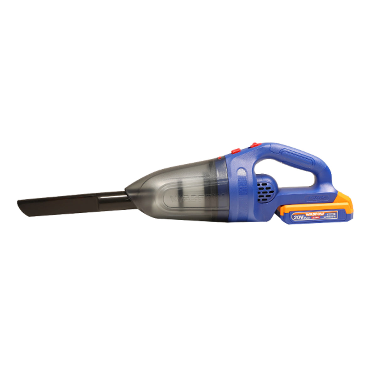Aspirator de mana WADFOW 20V, 8 kPa, recipient 0.45L, duza pentru spatii inguste, nu include acumulator si incarcator