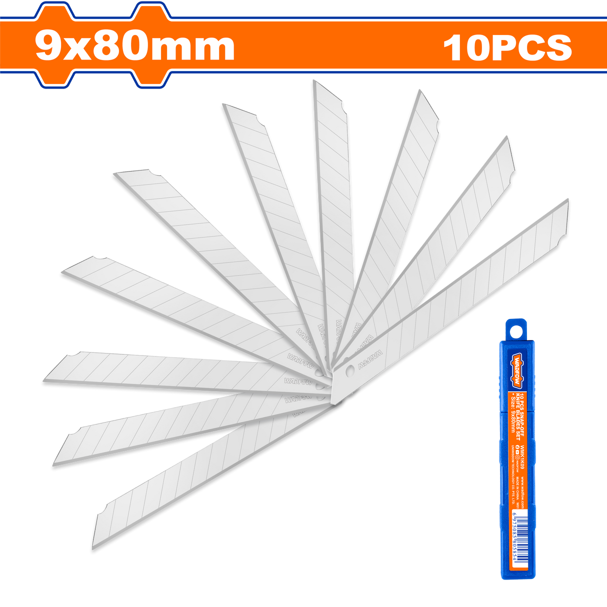 Set 10 lame cutter Wadfow, otel, 9x80mm