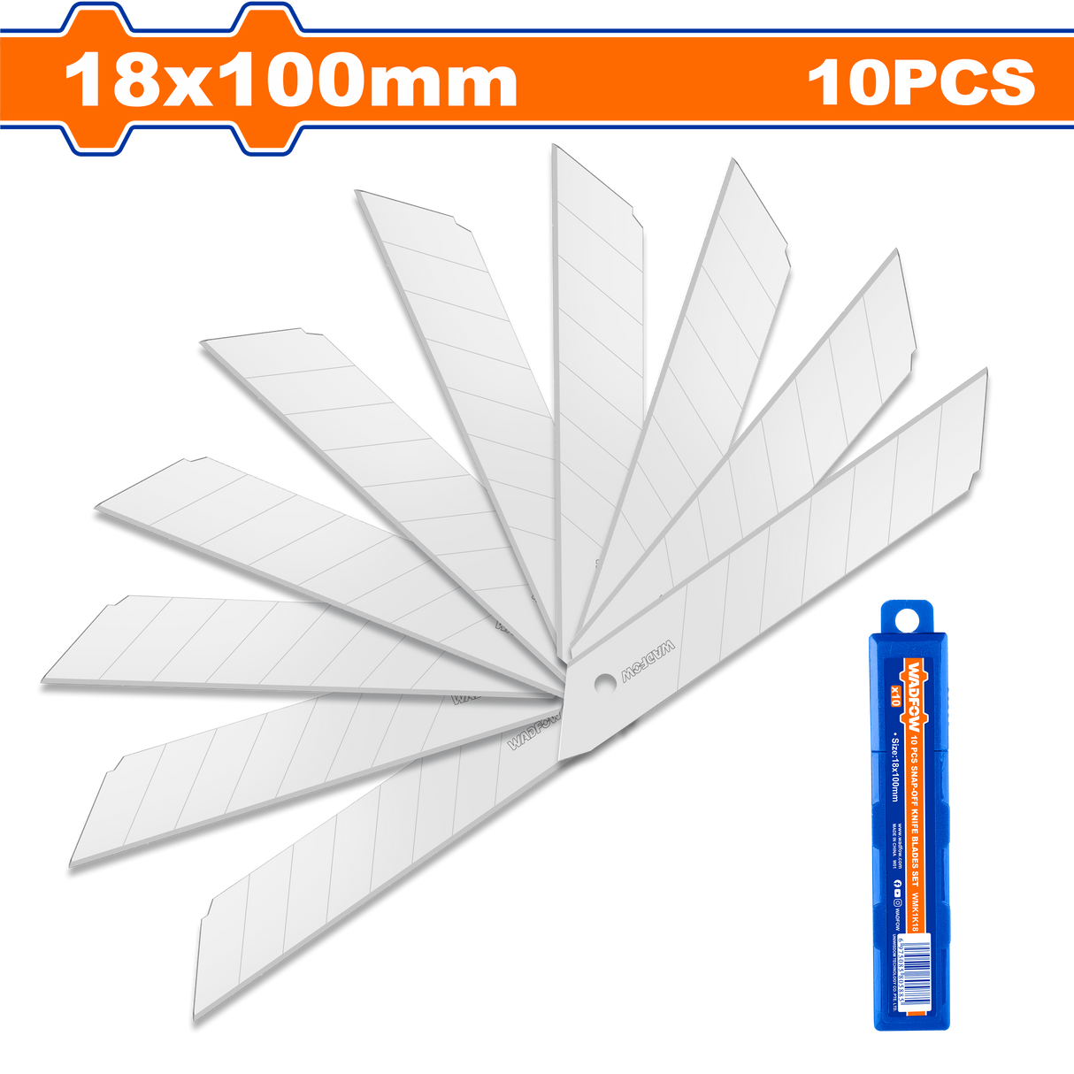 Set 10 lame cutter Wadfow, otel, 18x100mm