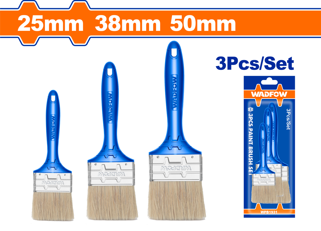 Set 3 pensule pentru vopsit Wadfow, pentru vopsele pe baza de ulei, 25mm, 38mm, 50mm