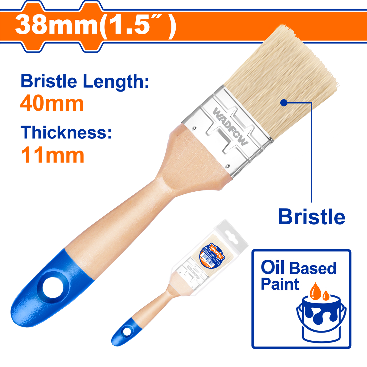 Pensula pentru vopsea pe baza de ulei Wadfow, latime 38mm