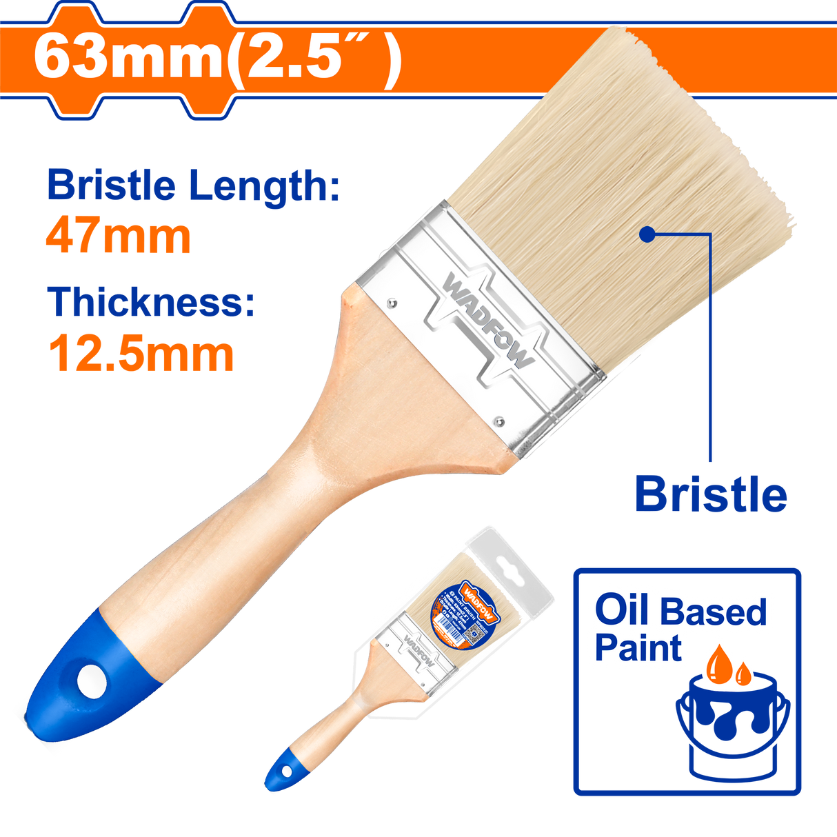 Pensula pentru vopsea pe baza de ulei Wadfow, latime 63mm