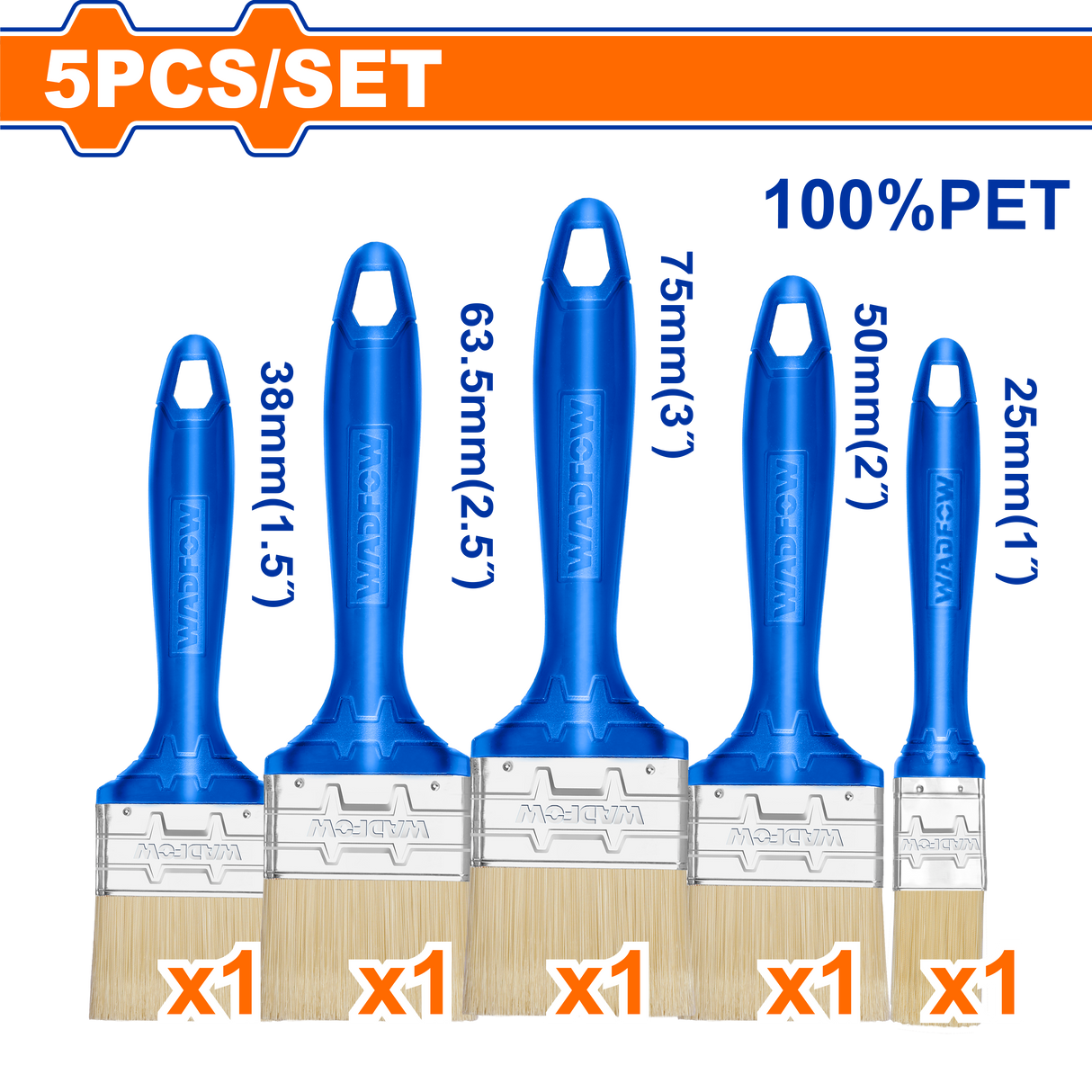 Set 5 pensule pentru vopsit Wadfow