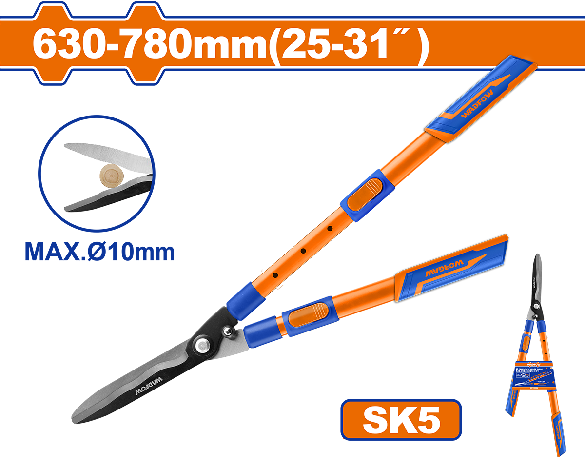 Foarfeca WADFOW pentru gard viu – manere telescopice 630–780 mm