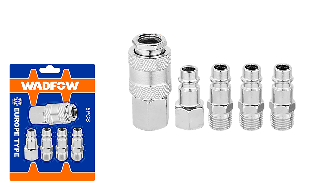 Set conectori aer WADFOW, 1 mama + 4 tata, 1/4" (5 bucati)