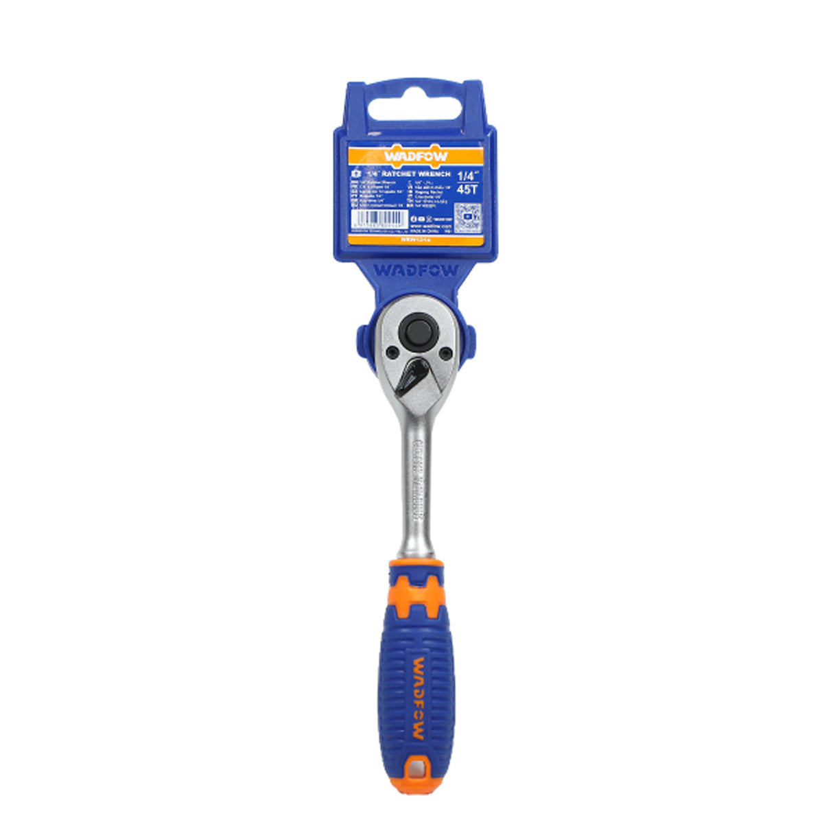 Cheie antrenor cu clichet Wadfow, Cr-V, Cr-Mo, 1/4", lungime 158mm