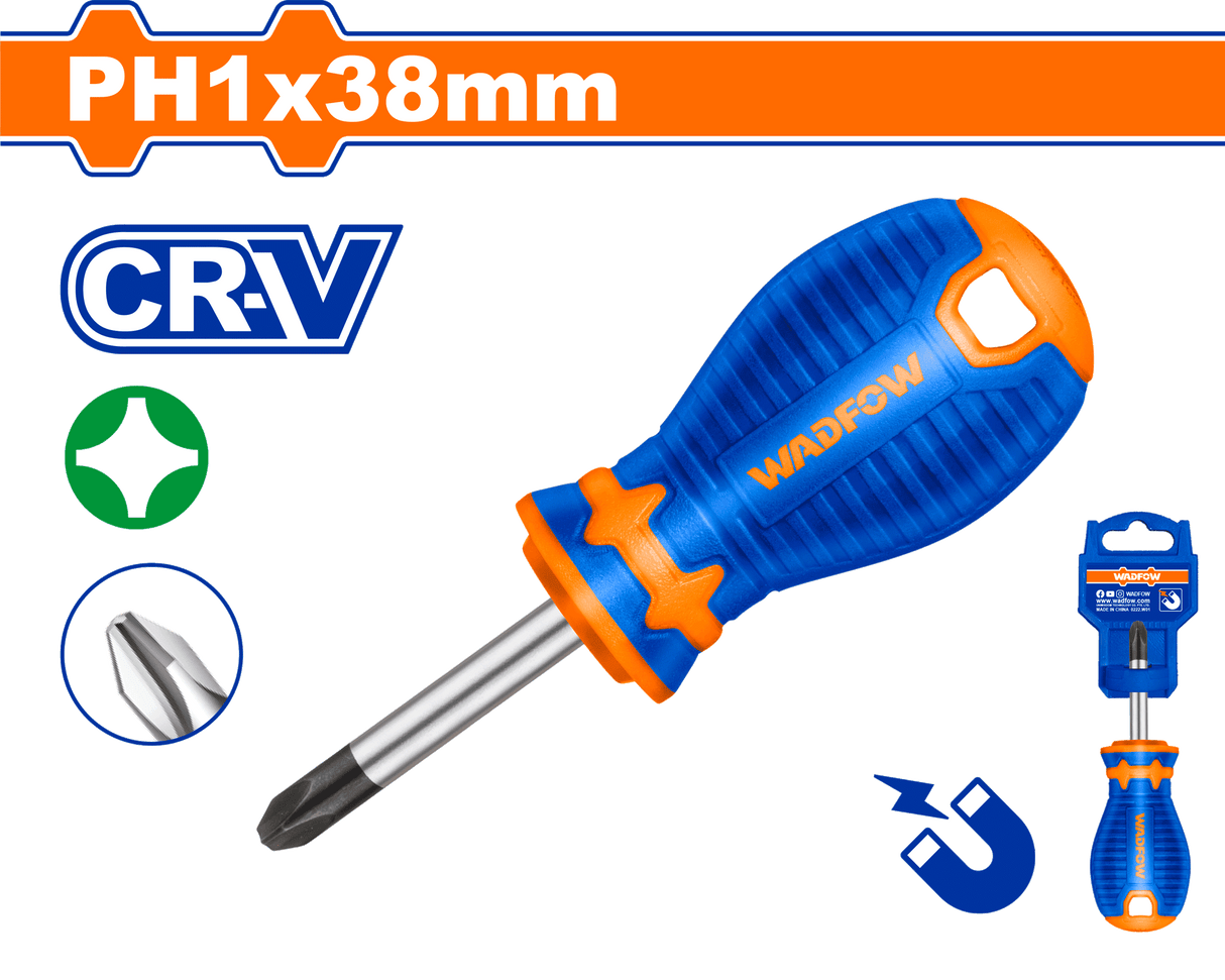 Surubelnita cruce Wadfow, CR-V, tip varf magnetic Philips PH1, lungime 38mm