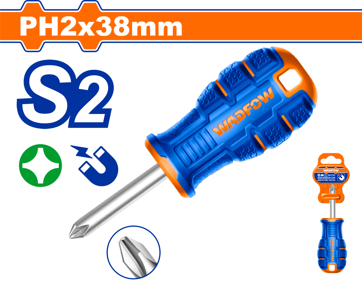 Surubelnita cruce Wadfow, otel, tip varf magnetic Philips PH2, lungime 38mm