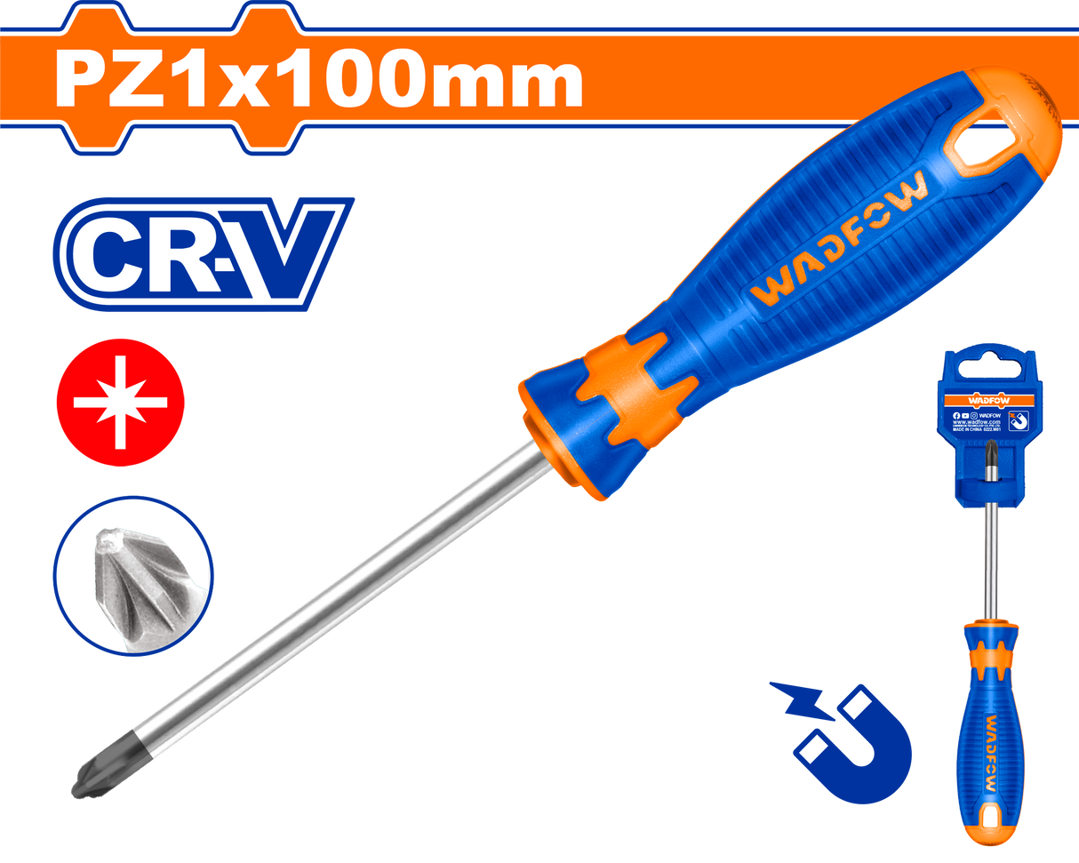 Surubelnita Wadfow, Cr-V, tip varf (stea) Pozidriv PZ1, lungime 100mm