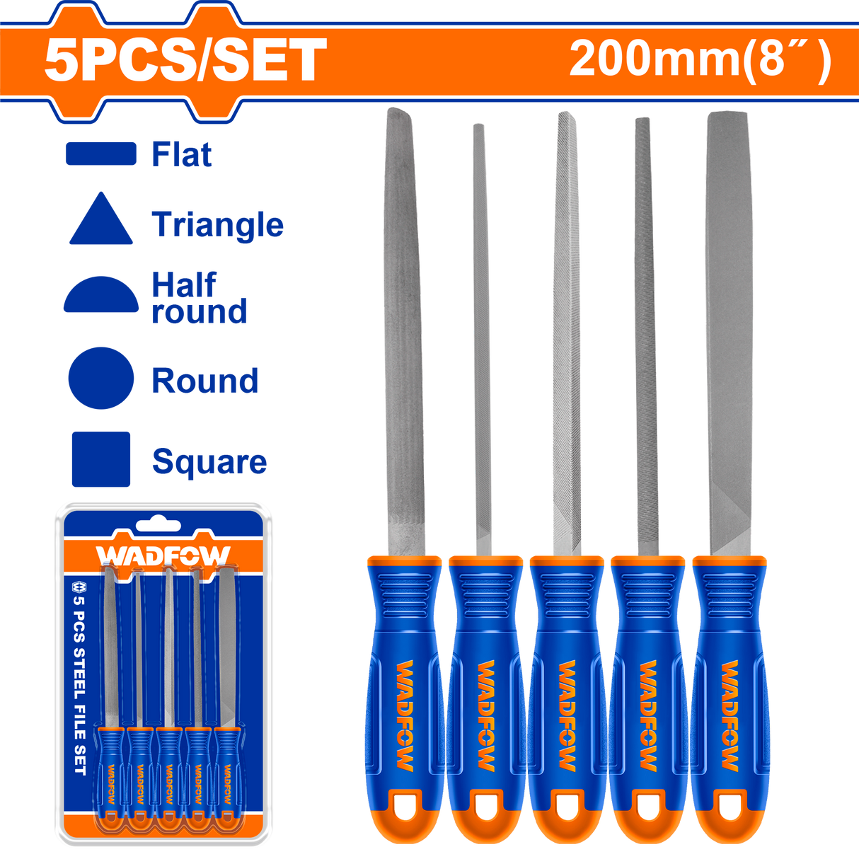 Set 5 pile Wadfow, 8''/200mm, otel T12
