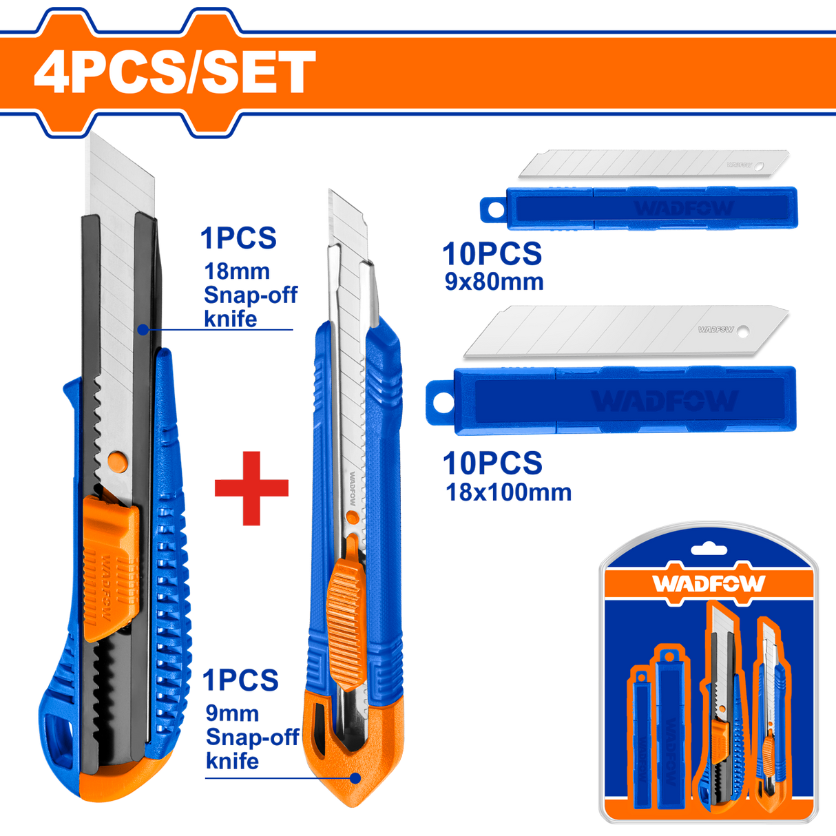 Set 2 cuttere si 20 de lame Wadfow