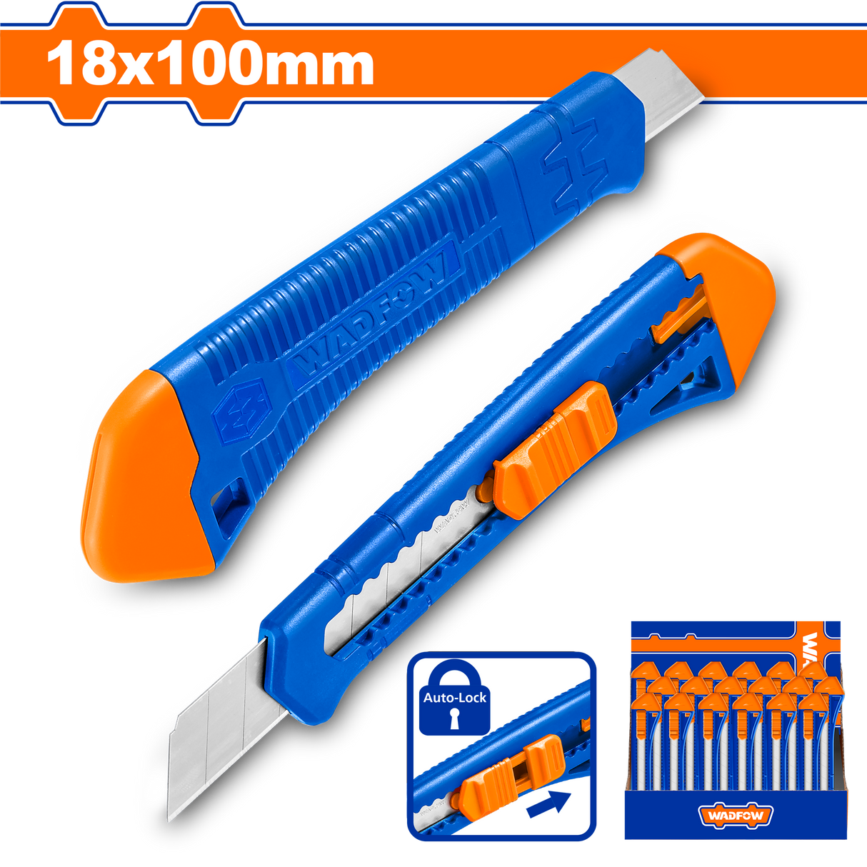 Cutter Wadfow, blocare automata, dimensiune lama 18x100mm