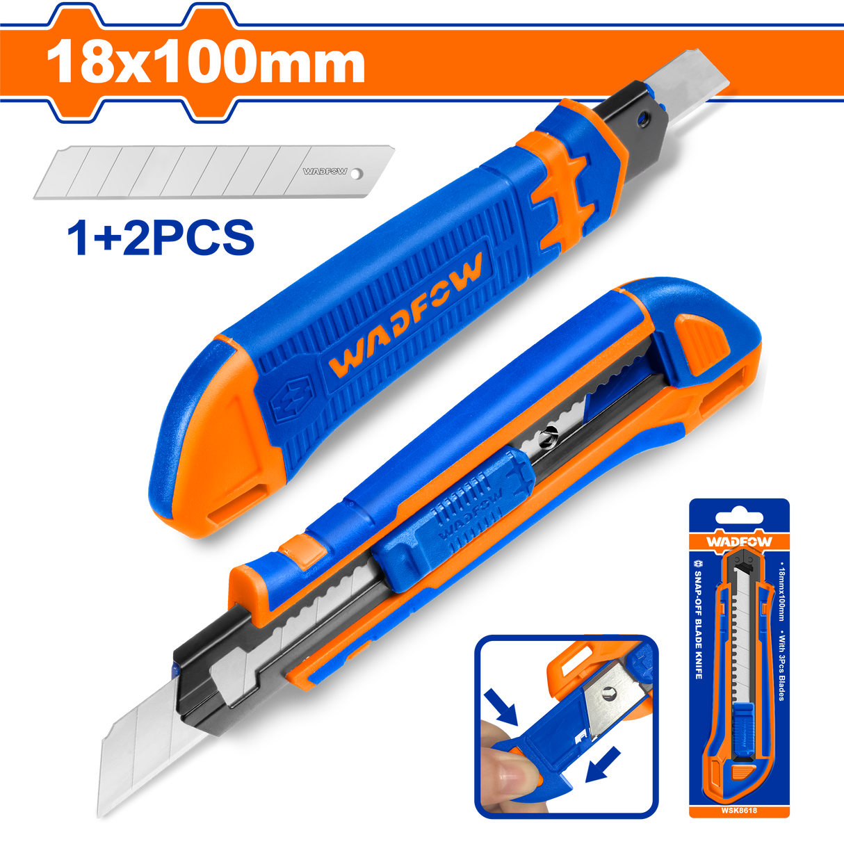 Cutter Wadfow, blocare automata, dimensiune lama 18x100mm