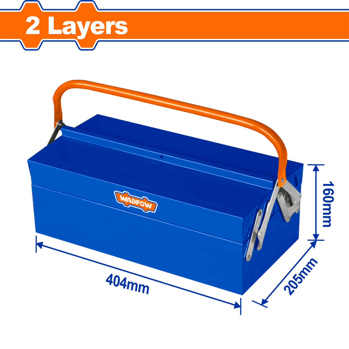 Cutie pentru unelte Wadfow, 3 niveluri, 404x205x160mm, otel