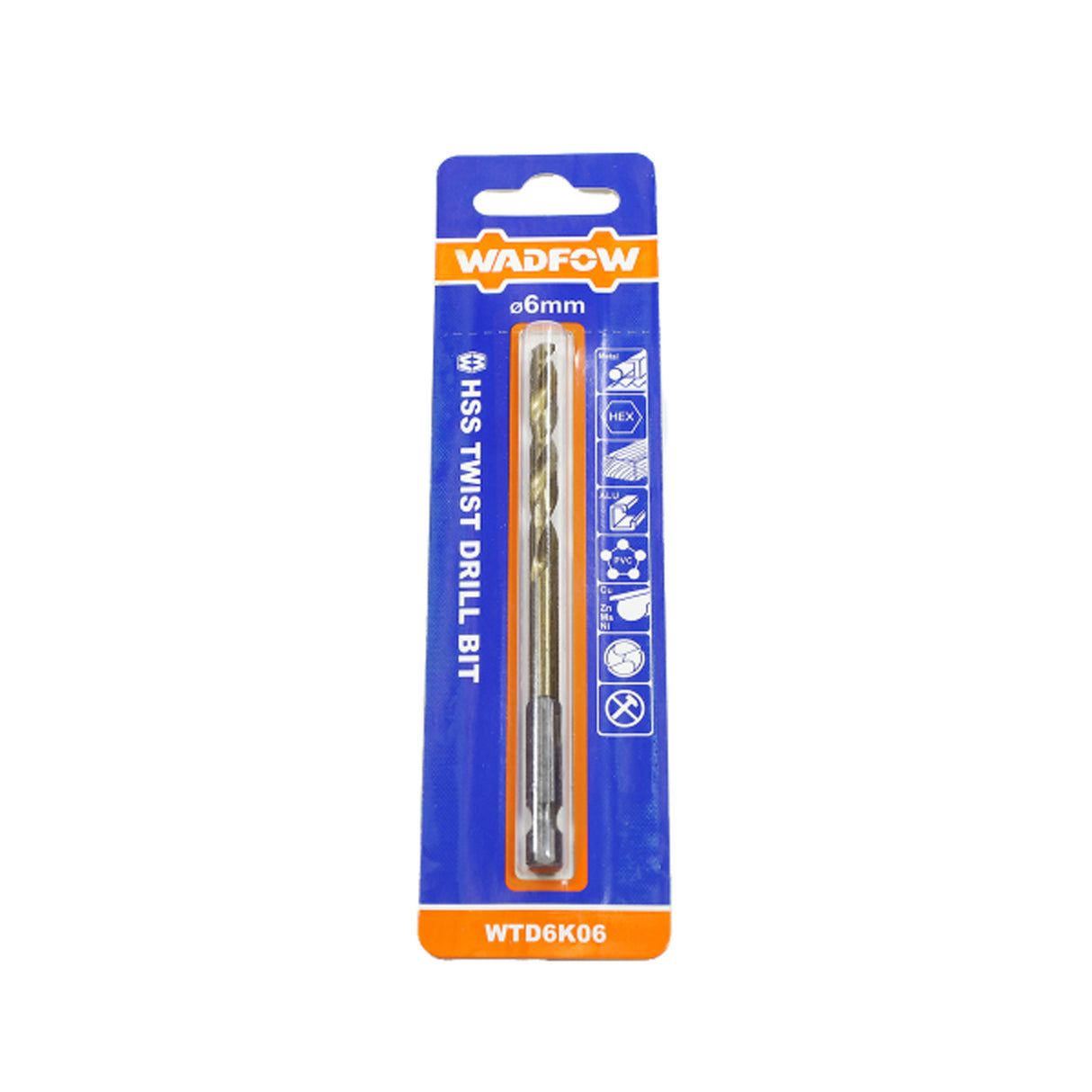 Burghiu pentru metal Wadfow, cap bit, prindere hexagonala 1/4", HSS 6mm