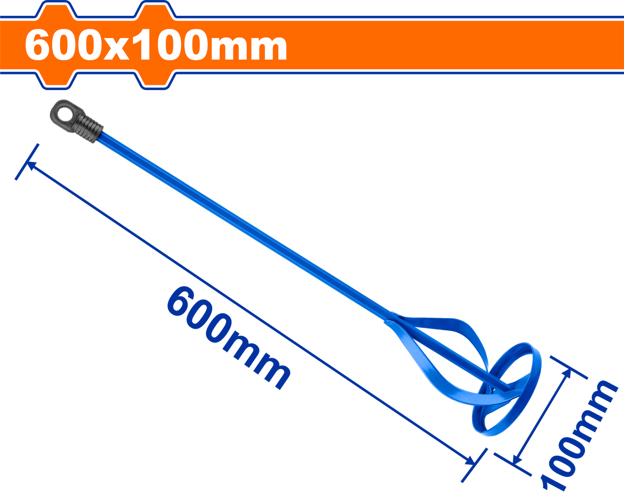 Paleta mixer mortar, vopsea Wadfow, lungime 60cm, diametru 10cm, prindere HEX