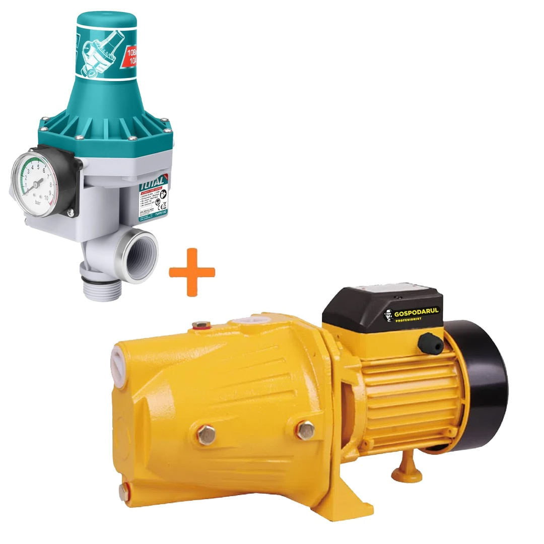 Pompa de suprafata apa curata Gospodarul Profesionist Jet-100L - 800W, 3200 l/h cu presostat automat Total