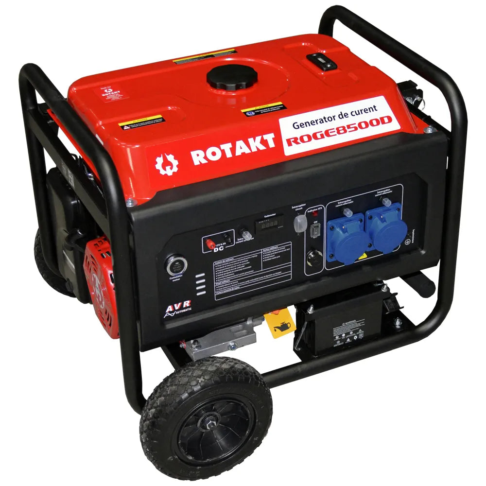 Generator de curent Rotakt ROGE8500D, 8.5 KW (include functia de automatizare – ATS), AVR, voltmetru, autonomie 7 ore