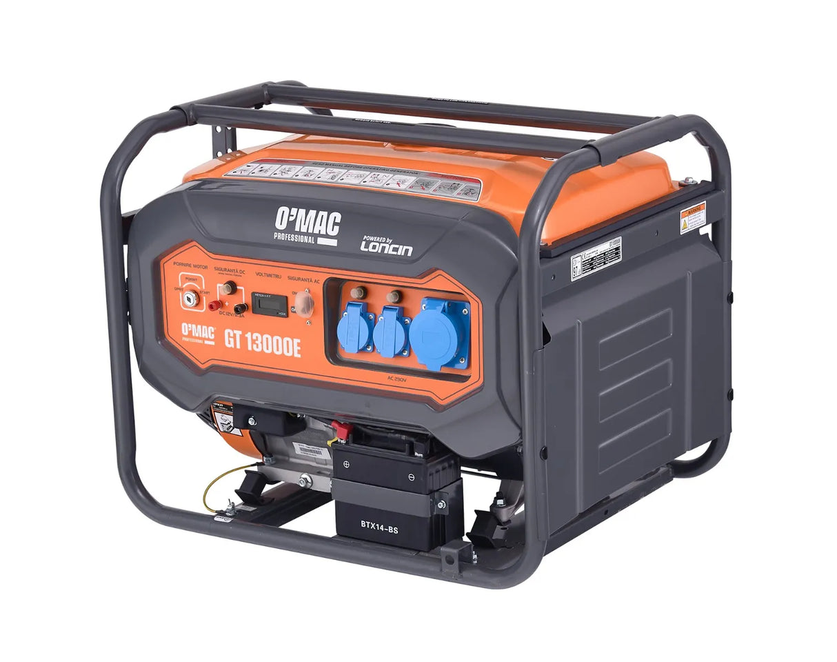 Generator de curent O'MAC GT 13000E, 6.5 kW, 13 CP, AVR, motor 4T benzina