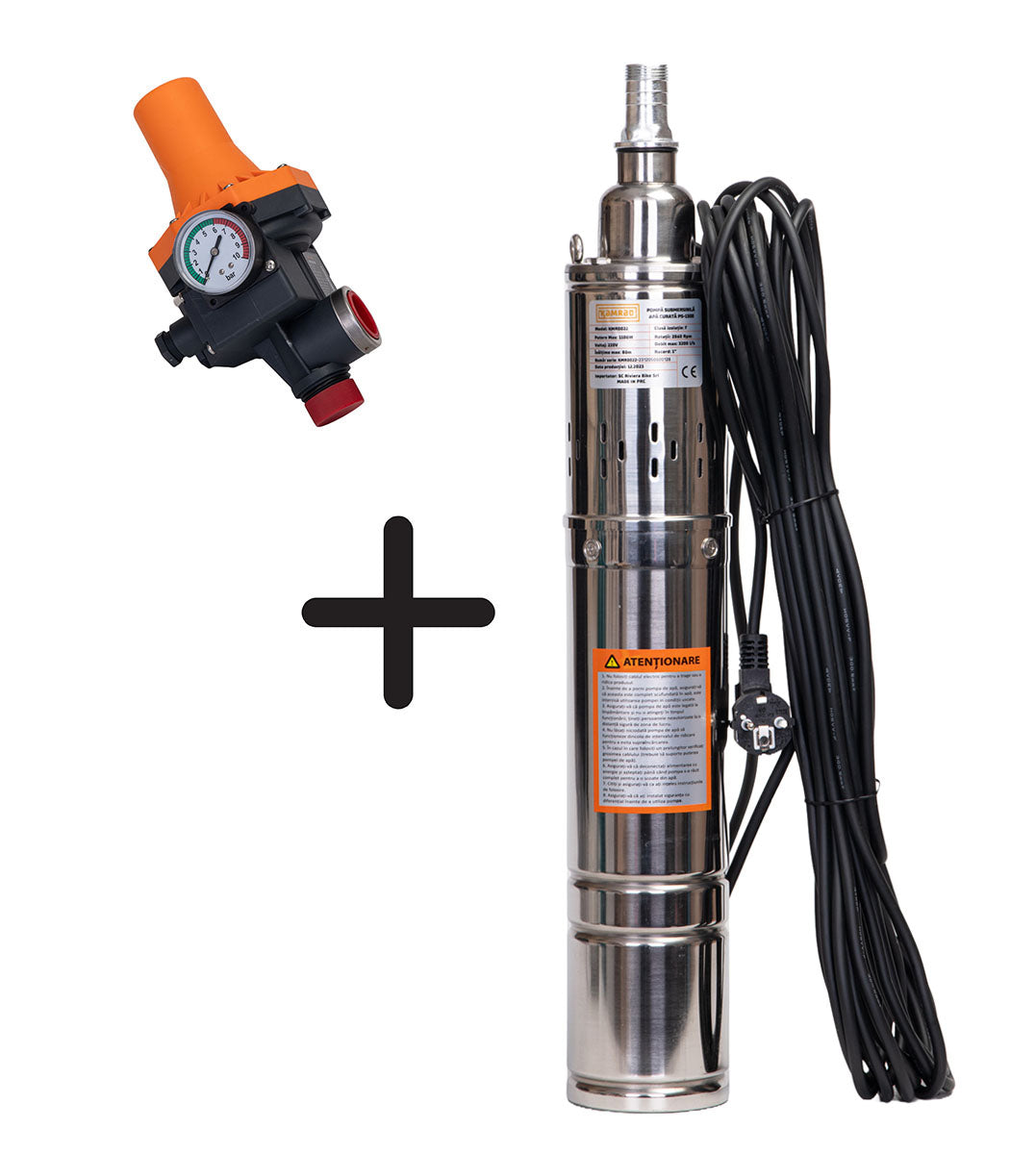 Pompa submersibila apa curata Kamrad PS-1300, 1100W, 3200L/h, 1 tol+ presostat automat Wolfson