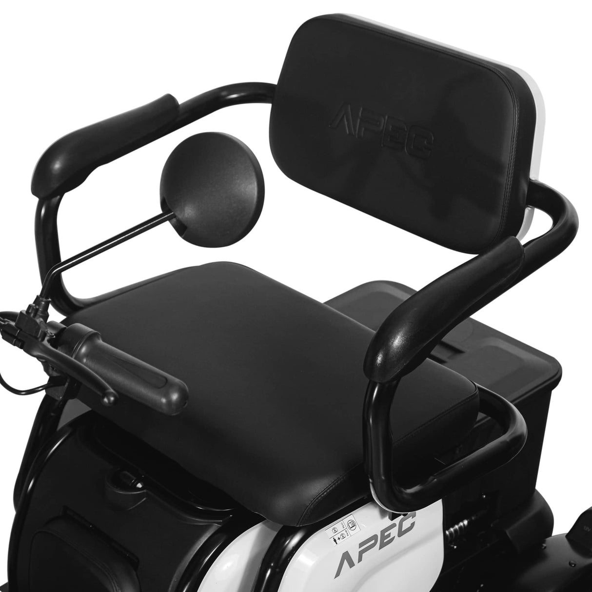 Triciclu Electric, Fara Permis, Motor 1000W, 2-3 locuri, APM2 Alb, Autonomie pana la 36km, viteza maxima 25 km pe ora, Omologat RAR