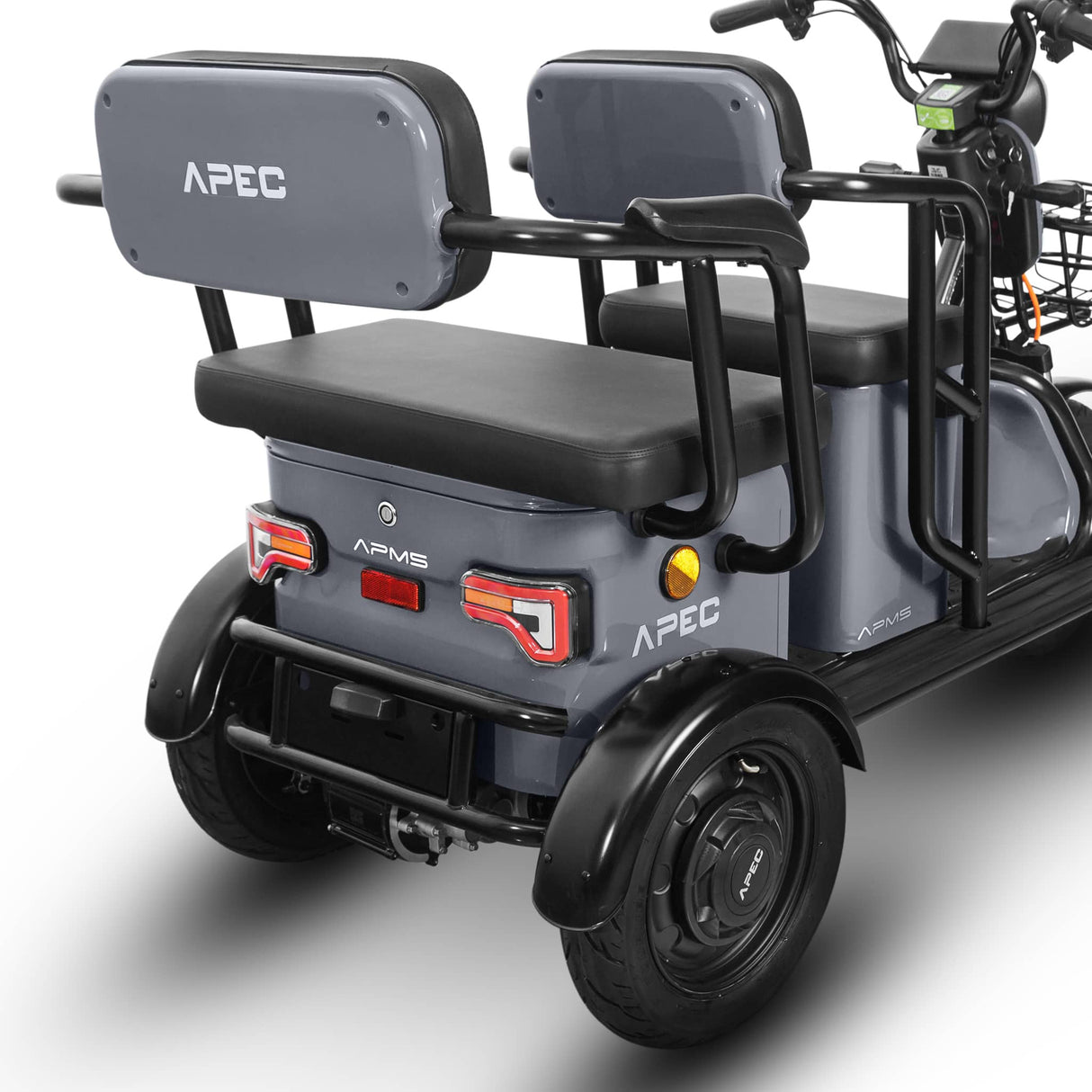 Triciclu electric Voltarom APM5, 60V, 20 AH, 1000W, fara permis, viteza maxima 25 km/h, Gri, autonomie pana la 40km