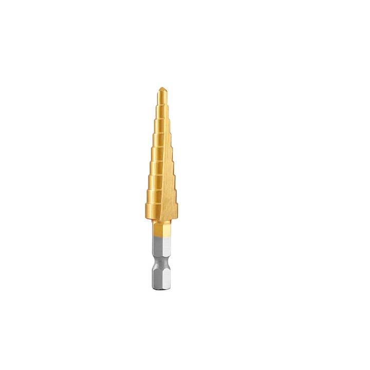 Burghiu conic in trepte Wadfow, 4-12mm, pas 1mm, prindere hexagonala 1/4"