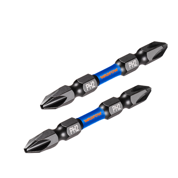 Set 2 biti de impact Wadfow, otel S2, cap dublu PH2