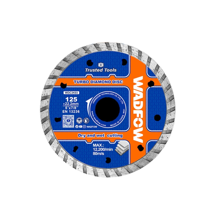 Disc debitare beton Wadfow, dimensiune 125x22.2mm