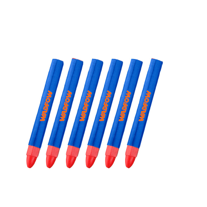 Set 6 creioane pentru suprafete alunecoase Wadfow, dimensiuni 120x12mm, Rosu