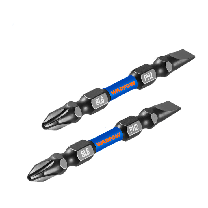 Set 2 biti de impact Wadfow, otel S2, cap dublu PH2, SL6