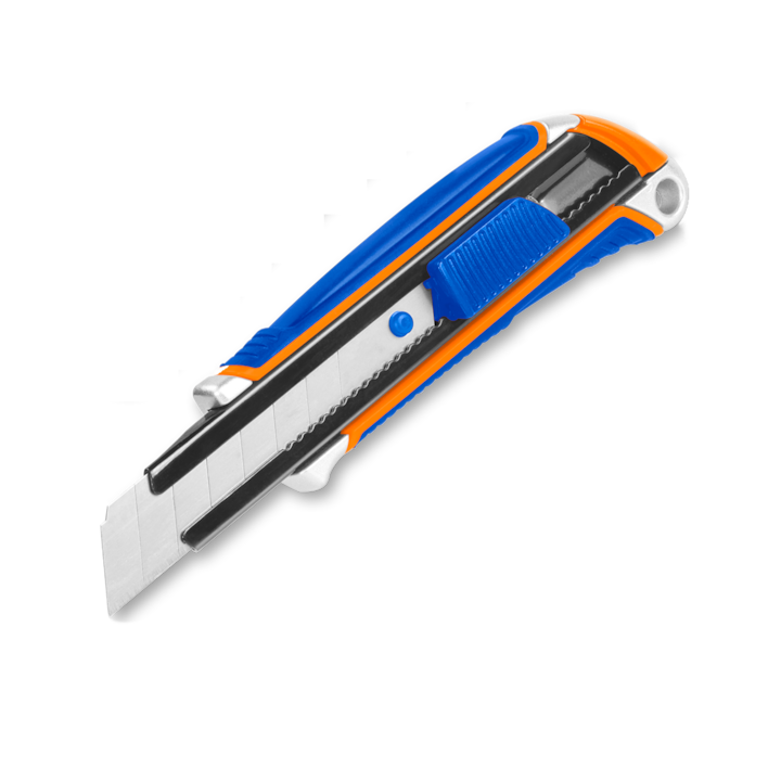Cutter Wadfow, blocare automata, dimensiuni lama 100x18mm, albastru