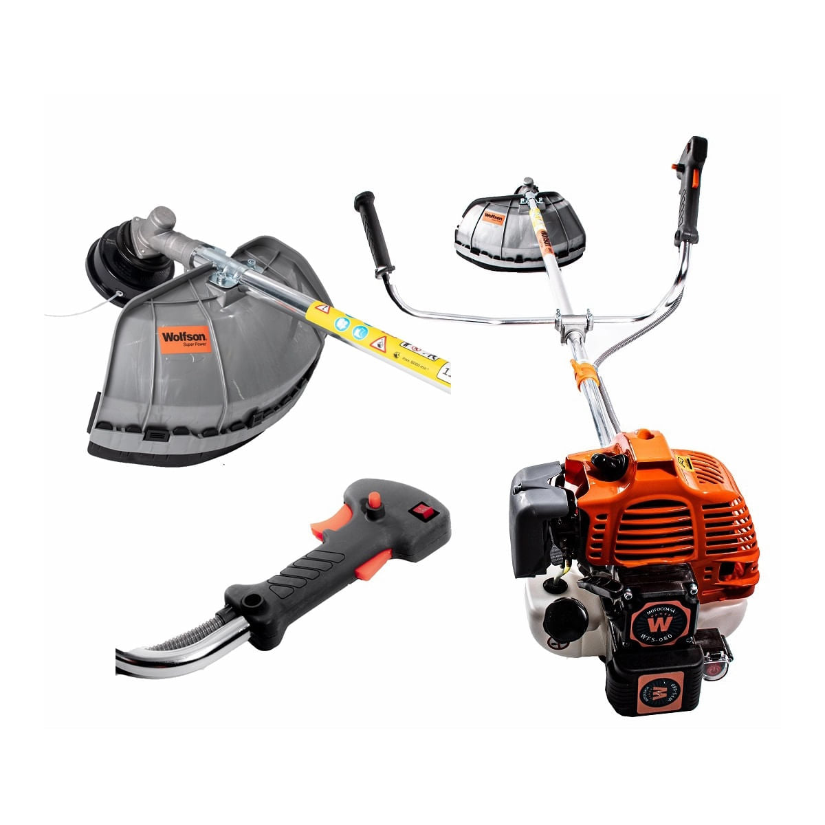 Motocoasa profesionala WOLFSON® cu pornire electrica, 8 CP, 52cc, Resigilat