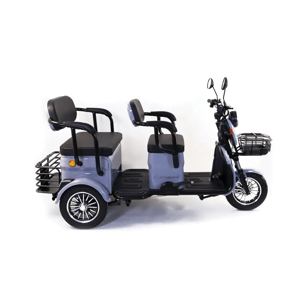 Triciclu Electric Rotakt Camarad Autonomie 58Km, Viteza maxima 25 km/h, Putere 1000W, Acumulatori 60V/20Ah, Timp de incarcare 6-8h, Fara Permis