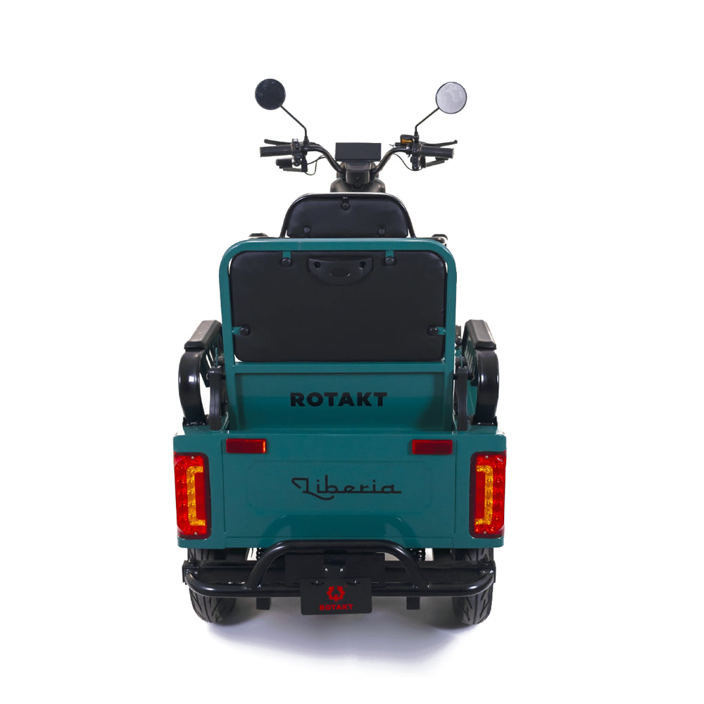 Triciclu electric Rotakt Liberia 1400W 25 km/h autonomie 48 km baterie plumb- acid 60V 20Ah greutate maxima 292 kg, Fara permis