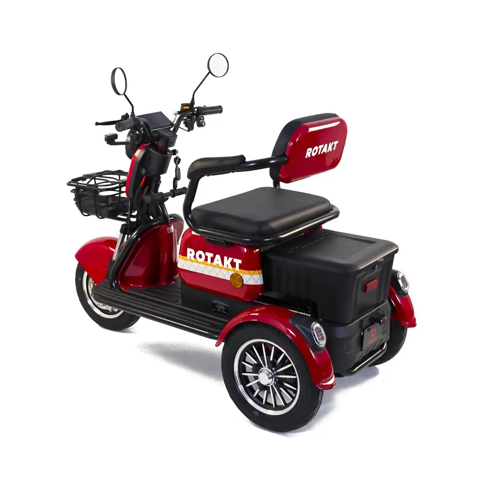 Triciclu Electric Rotakt Safari Motor 1000W, viteza maxima 25 km/h Autonomie 62 km Baterie plumb-acid 60V 20Ah Greutate maxima 187 kg, Fara permis
