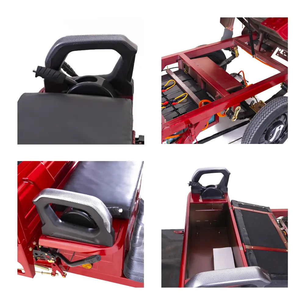 Triciclu Electric cu Remorca Rotakt Guliver 2000W 25 km/h Autonomie pana la 68 km Baterie Plumb-acid 72V 58Ah Greutate maxima 617 kg, Fara permis - Portocaliu