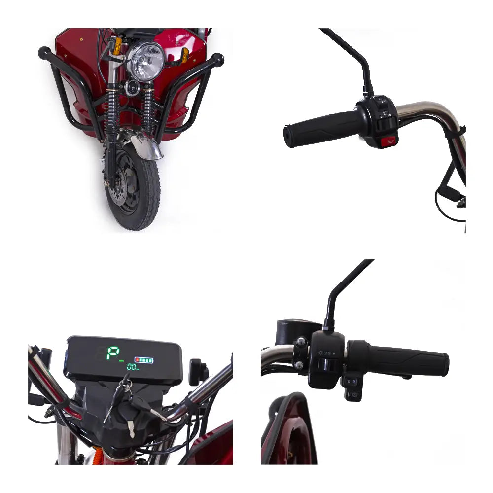 Triciclu Electric cu Remorca Rotakt Guliver 2000W 25 km/h Autonomie pana la 68 km Baterie Plumb-acid 72V 58Ah Greutate maxima 617 kg, Fara permis - Portocaliu