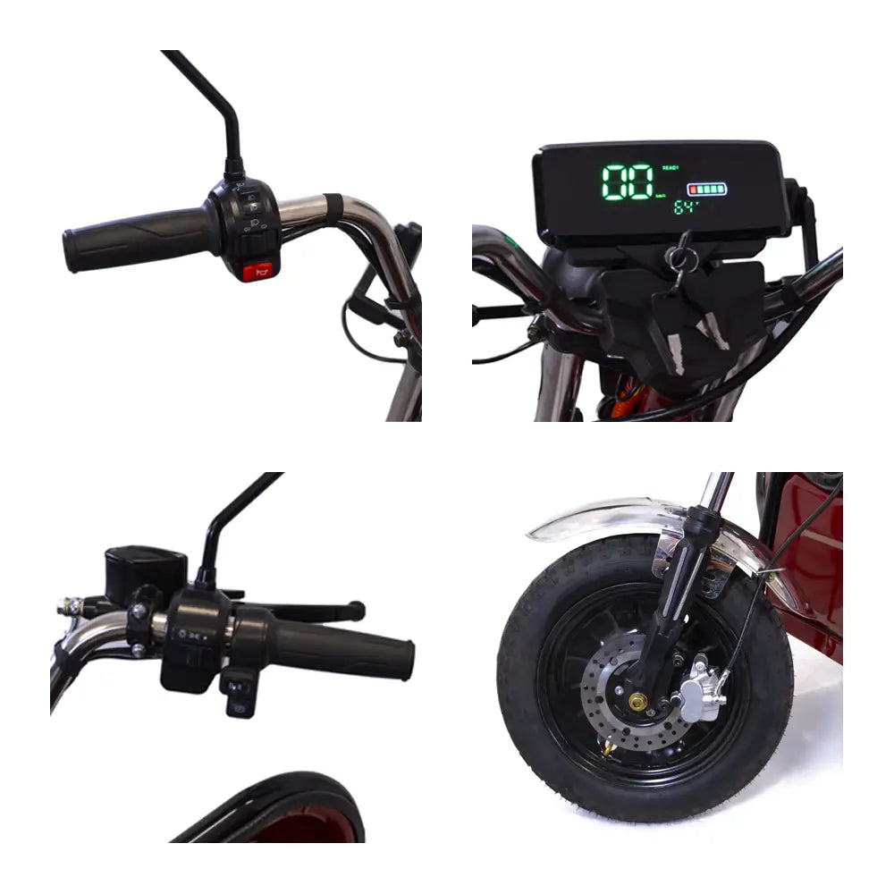 Triciclu Electric Cu Remorca Rotakt Nautilus 1600W, viteza maxima 25 km/h, Autonomie 44 km Baterie plumb-acid 60V 32Ah Greutate maxima 364 kg, Fara permis
