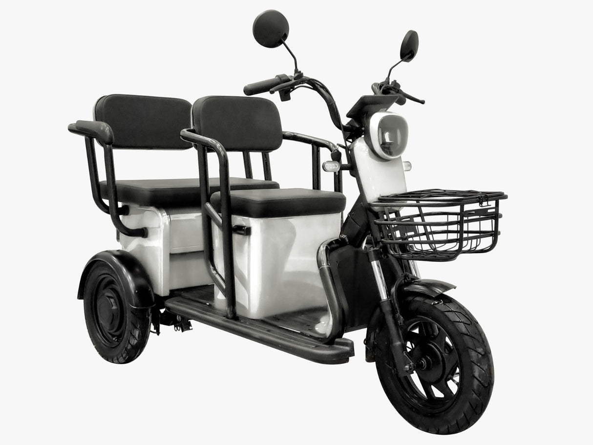 Tricicleta electrica, Volta APM5, Alb, viteza maxima 25 km/h, Autonomie pana la 40 km