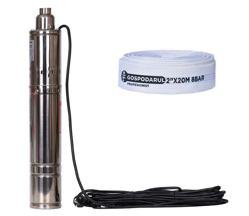 Pompa submersibila apa curata BLADE 4QGD1.2-100-0.75 Pro - 750W, 2550 l/h  + furtun 20m