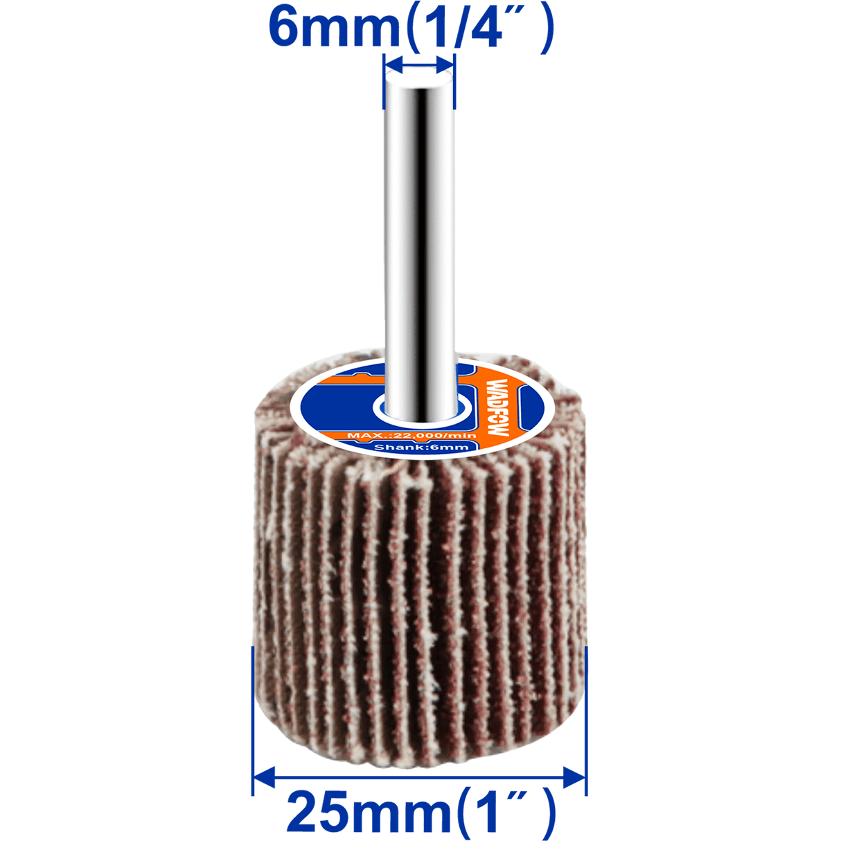 Perie smirghel Wadfow, dimensiuni 25x25x6mm, granulatie P80