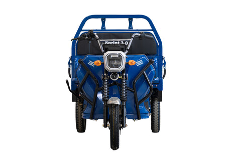 Triciclu Cargo electric BLADE Sprint 3.0 - 2000W, 25 km/h, autonomie pana la 70 km, baterie plumb-acid 72V 45Ah, capacitate maxima 600 kg, fara permis, culoare albastru