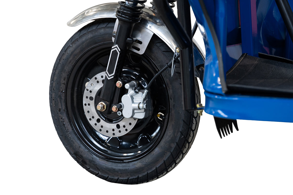 Triciclu Cargo electric BLADE Sprint 3.0 - 2000W, 25 km/h, autonomie pana la 70 km, baterie plumb-acid 72V 45Ah, capacitate maxima 600 kg, fara permis, culoare albastru