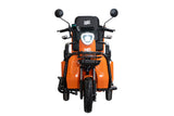 Triciclu electric BLADE DUO MAX 11, 1200W, 60V 20Ah, 25 km/h, fara permis, autonomie 50 km, 3+1 viteze, portocaliu-negru