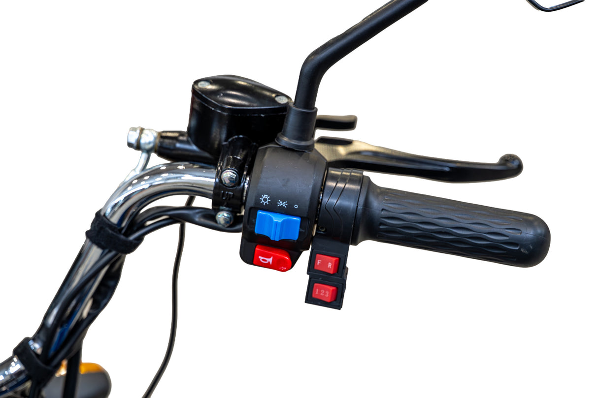 Triciclu Cargo electric BLADE Active R6 1300W, 25 km/h, autonomie pana la 50 km, baterie plumb-acid 72 V/20 Ah, capacitate maxima 500 kg, fara permis, culoare albastru