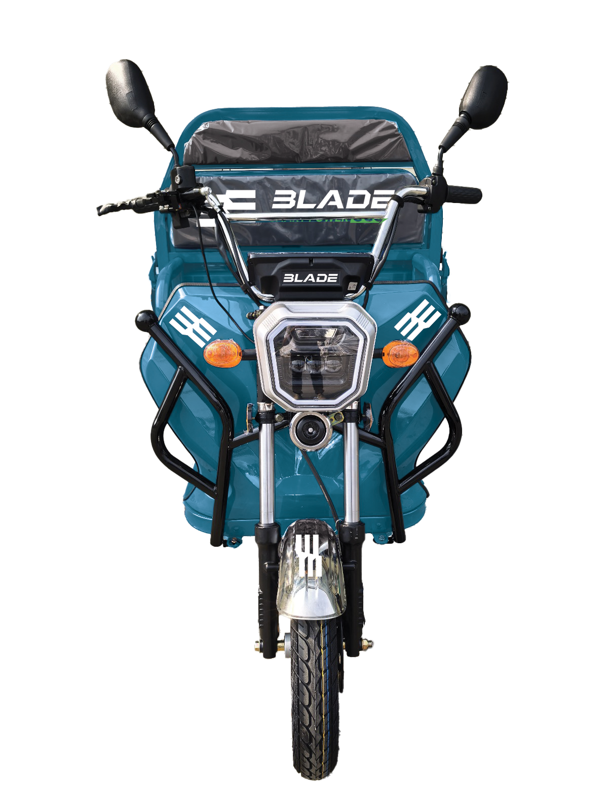 Triciclu Cargo electric BLADE Sprint 3.0 - 2000W, 25 km/h, autonomie pana la 70 km, baterie plumb-acid 72V 45Ah, capacitate maxima 600 kg, fara permis, culoare albastru