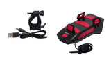 FAR LED PENTRU BICICLETA CU SUPORT PENTRU TELEFON SI CLAXON REINCARCABIL USB