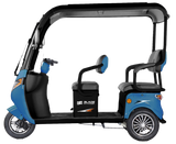 Triciclu electric pentru 2 persoane BLADE CAB X3, 1200W, 25 km/h, autonomie pana la 70 km, baterie 72V 20Ah, cu acoperis, Albastru/Negru