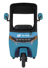 Triciclu electric pentru 2 persoane BLADE CAB X3, 1200W, 25 km/h, autonomie pana la 70 km, baterie 72V 20Ah, cu acoperis, Albastru/Negru